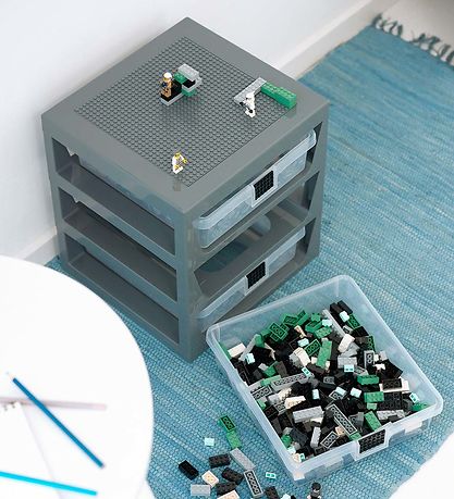 LEGO® Storage Opbevaring m. 3 skuffer - 32x34x37 - Grå