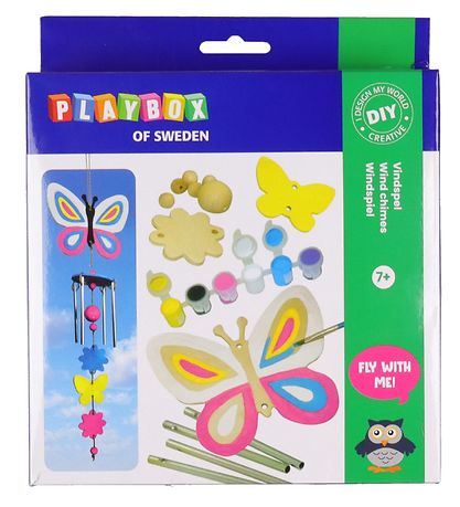 Playbox Kreativ Sæt - DIY - Vindspil m. Sommerfugle