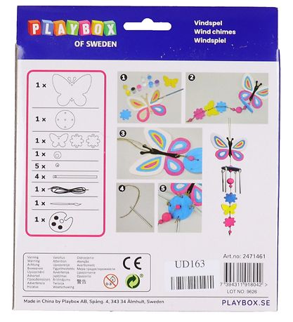 Playbox Kreativ Sæt - DIY - Vindspil m. Sommerfugle