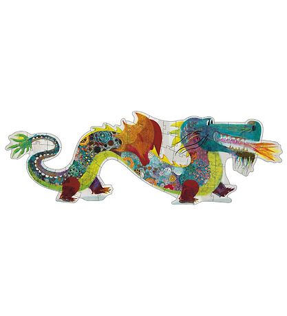 Djeco Kæmpepuslespil - 58 Brikker - 138 cm - Leon The Dragon