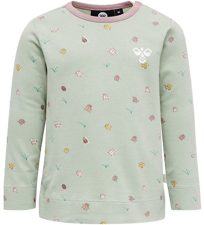 Hummel Bluse - hmlElla - Støvet Grøn m. Insekter