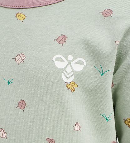 Hummel Bluse - hmlElla - Støvet Grøn m. Insekter
