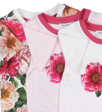 Dolce & Gabbana Gaveæske - Bodyer k/æ - 3 stk. - Hvid/Rosa