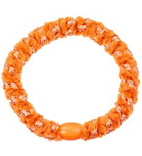 Kknekki Hårelastik - Orange Velour m. Glimmer