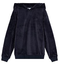 Designers Remix Hættetrøje - Velour - Frances - Navy