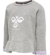 Hummel Sweatshirt - hmlAlberte - Gråmeleret m. Print