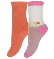 Melton Strømper - Andrea -  2-pak - Orange/Rosa