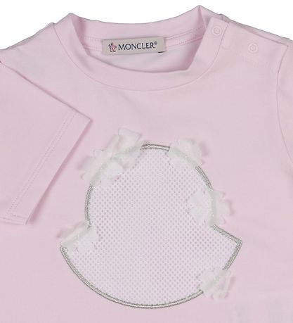 Moncler T-shirt - Rosa m. Mesh/Tyl