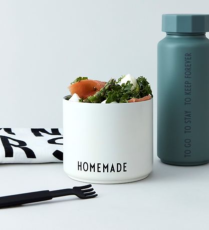 Design Letters Bestik - 2 Sæt - To Go - Sort/Hvid m. Tekst