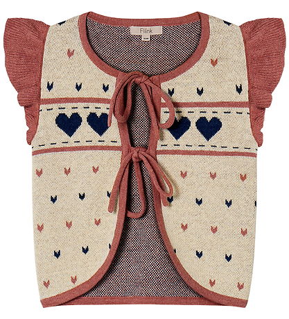 Fliink Vest - Bomull/Ull - Nova - Multi Heart - Sandskall