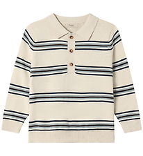 Fliink Polobluse - Strik - Benny - Sandshell/Stripes