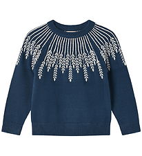 Fliink Bluse - Strik - Alon - Leaf - Insignia Blue