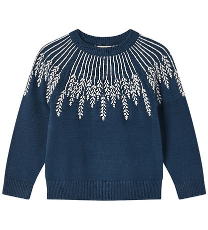 Fliink Bluse - Strik - Alon - Leaf - Insignia Blue
