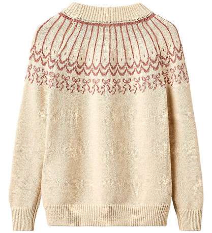Fliink Bluse - Bomuld/Uld - Strik - Nova - Bow - Sandshell