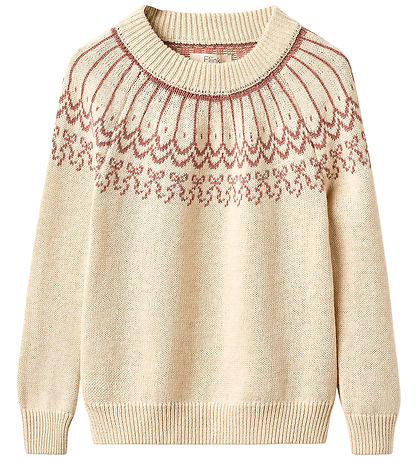 Fliink Bluse - Bomuld/Uld - Strik - Nova - Bow - Sandshell
