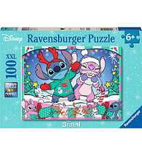 Ravensburger Puslespil - 100 Brikker - Disney Stitch Christmas