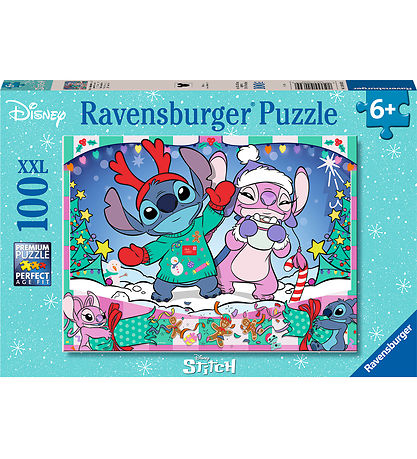 Ravensburger Puslespil - 100 Brikker - Disney Stitch Christmas