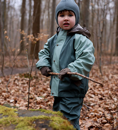 Mikk-Line Regntøj m. Fleece/Seler - PU - 3i1 - Balsam Green