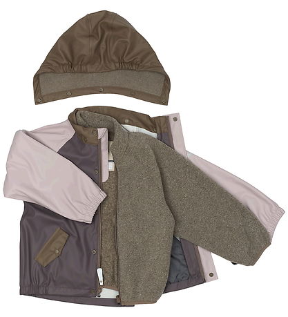 Mikk-Line Regntøj m. Fleece/Seler - PU - 3i1 - Sparrow