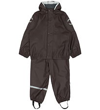 Mikk-Line Rainwear w. Suspenders - PU - Raisin