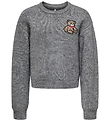 Kids Only Bluse - Strik - KogTeddy - Medium Grey Melange/Teddy