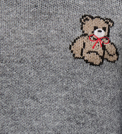 Kids Only Bluse - Strik - KogTeddy - Medium Grey Melange/Teddy
