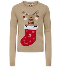 Kids Only Bluse - Strik - KogXmas - Humus/Christmas Sock