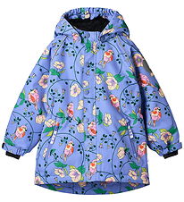 Veste d'Hiver Småfolk - Purple délice av. Oiseaux et fleurs