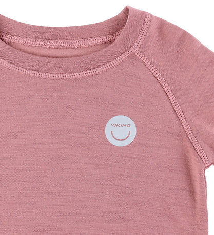 Viking Bluse - Uld/Viskose - Soft Baselayer Merino - Pink