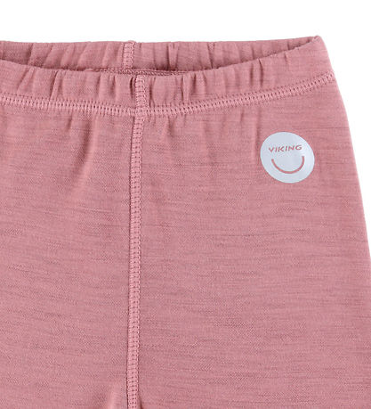 Viking Bukser - Uld/Viskose - Soft Baselayer Merino - Pink