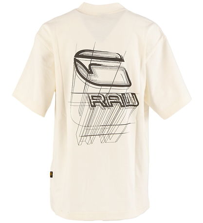 G-Star RAW T-shirt - Oversize - Milk m. Print