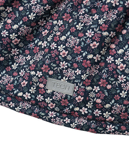 Name It Vinterjakke - NmfSnow05 - Dark Sapphire m. Blomster