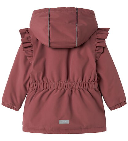 Name It Vinterjakke - NmfSnow05 - Rose Brown m. Flæser