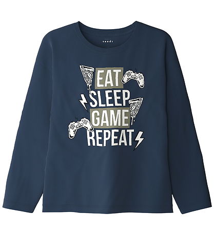 Name It Bluser - NkmVictor - 2-pak - Mermaid/Insignia Blue/ Eat 