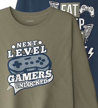 Name It Bluser - NkmVictor - 2-pak - Mermaid/Insignia Blue/ Eat 