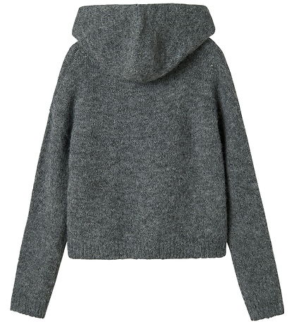 LMTD Hættetrøje - Strik - NlfNulo - Dark Grey Melange