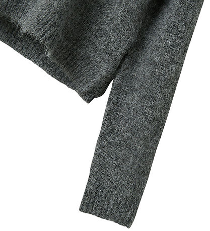 LMTD Hættetrøje - Strik - NlfNulo - Dark Grey Melange