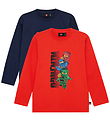 LEGO® Wear T-Shirt - Ninjago - 2-Pak - LwTaffy - Blå - Rød