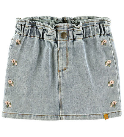 Lil Atelier Nederdel - NmfDarlee - Medium Blue Denim/FLOWER EMB