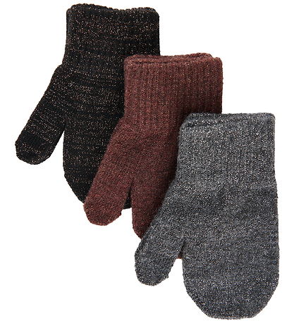 Mikk-Line Luffer - Uld/Polyamid - 3-pak -  French Roast-Black-An