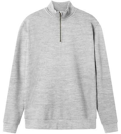 LMTD Blouse - Noos - NlnNizu - Half Zipper - Light Grey Melange