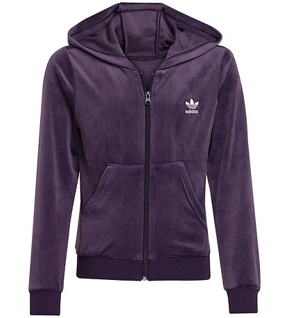 adidas Originals Cardigan - Velour - Aurora Plum/Hvid