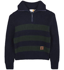 Timberland Bluse m. Lynlås - Strik - Navy/Grøn