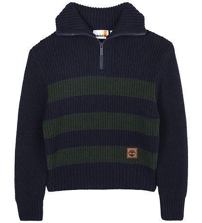 Timberland Bluse m. Lynlås - Strik - Navy/Grøn
