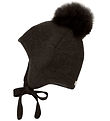 Huttelihut Hue - Uld - Dark Brown Melange m. Kvast