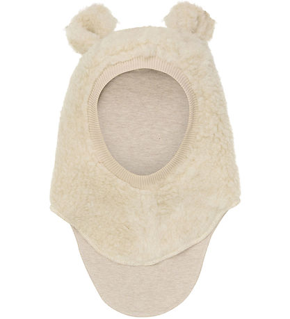 Huttelihut Elefanthue - Uld - Teddy - 2-lags - Cement m. Ører