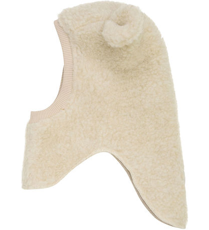 Huttelihut Elefanthue - Uld - Teddy - 2-lags - Cement m. Ører