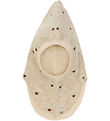 Huttelihut Elefanthue - Uld - 2-lags - Sand Melange m. Hjerter