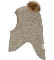 Huttelihut Elefanthue - Uld - 2-lags - Camel Melange m. Kvaste