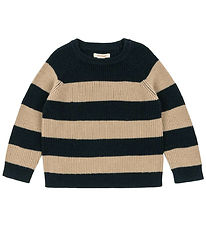Konges Sløjd Bluse - Uld - Rib - Strik - Vitum - Blue Stripe